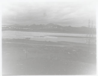 flooded Salt River with power line towers