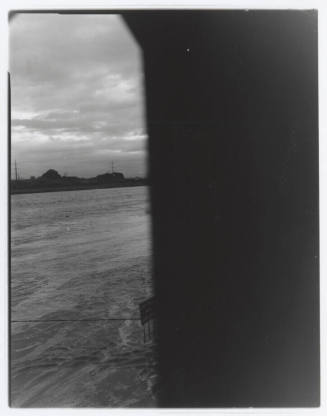 vertical shot of flooded Salt River below
