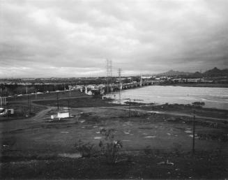 Flooded Salt River from Tempe Butte