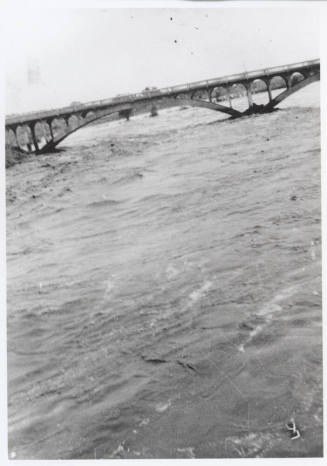 Salt River flood waters under the Ash Avenue bridge