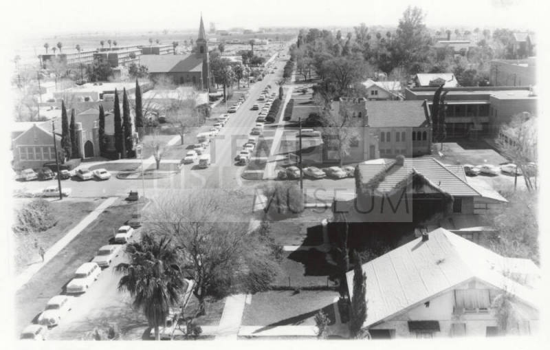 Eighth street view from the Baptist church tower