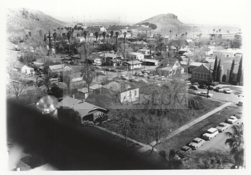 View from the 8th street Baptist church tower towards Sun Devil Stadium