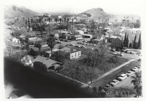 View from the 8th street Baptist church tower towards Sun Devil Stadium