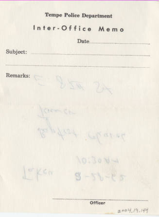 "Taken 2-28-62, 10:30 AM Baptist Church Tower E. 8th St"--slip of paper