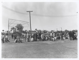 Crowd of people at a draft protest march