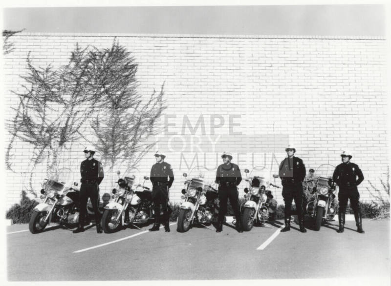 Tempe police officers with their motorcycles