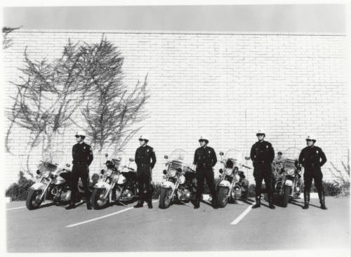 Tempe police officers with their motorcycles