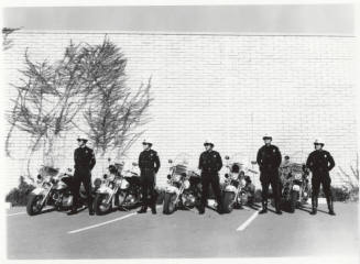 Tempe police officers with their motorcycles
