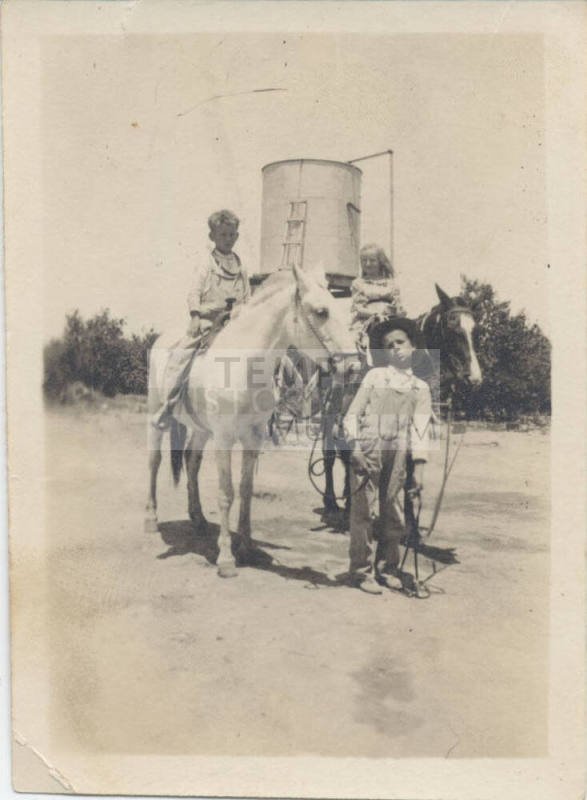 Peggy,Jack,And Marion Casner with Horses