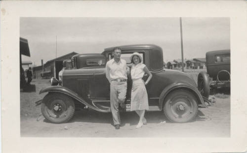 Everette and Sally Cummins by Automobile