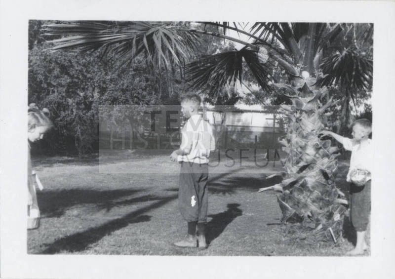 Helen, James and Conway Felton on Egg Hunt