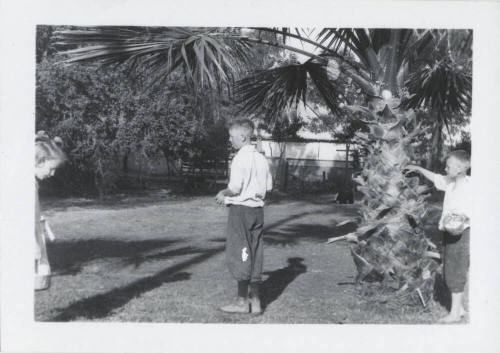 Helen, James and Conway Felton on Egg Hunt