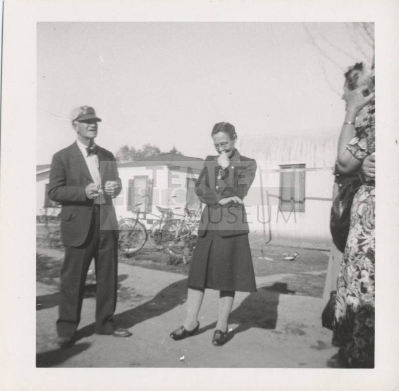 Photograph of Roy Hackett with friends