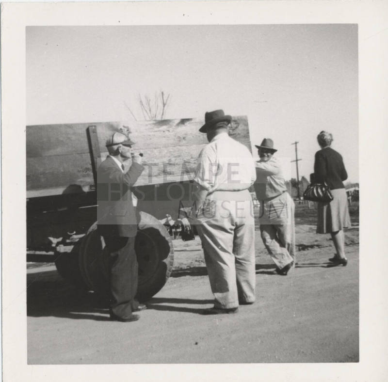 Estelle and Roy Hackett with Two Men