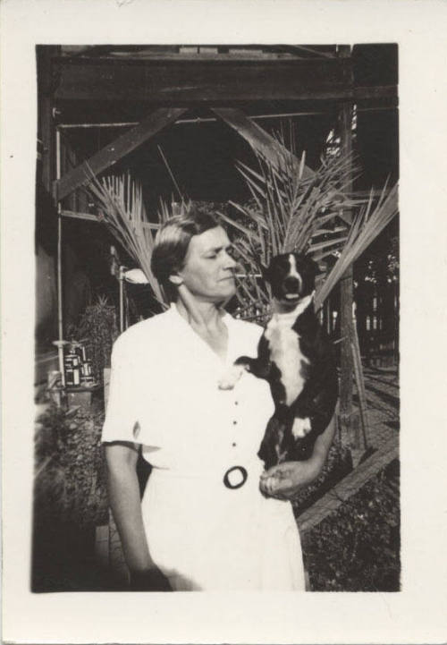 Photograph of Estelle Hackett and a Dog
