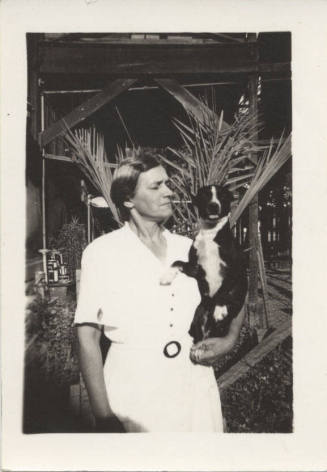 Photograph of Estelle Hackett and a Dog