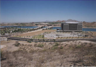 View from Tempe Butte: Hayden Ferry Lakeside and Bridges