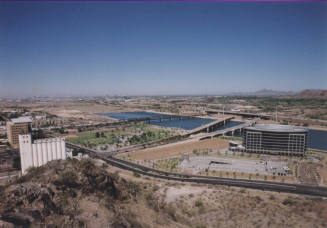View from Tempe Butte: Hayden Ferry Lakeside, Town Lake, Tempe Beach Park, Flour Mill