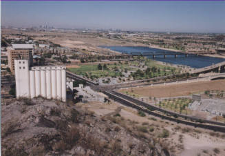 View from Tempe Butte: Hayden Mill, Tempe Beach Park