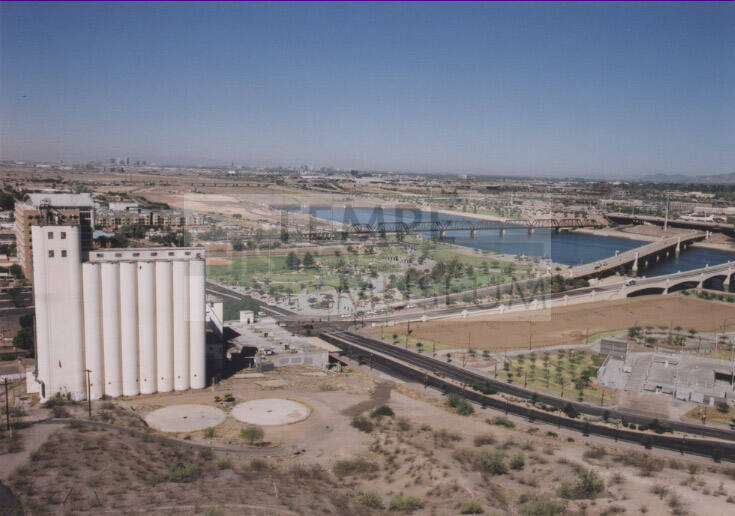 View from Tempe Butte: Hayden Mill, Tempe Beach Park