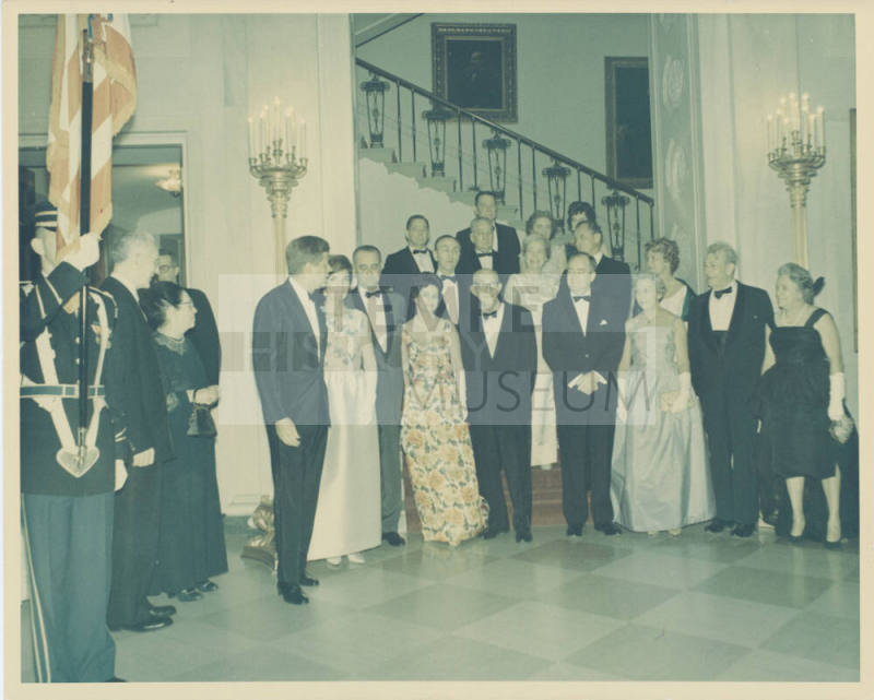 Carl Hayden, President Kennedy and Vice President Johnson with Group
