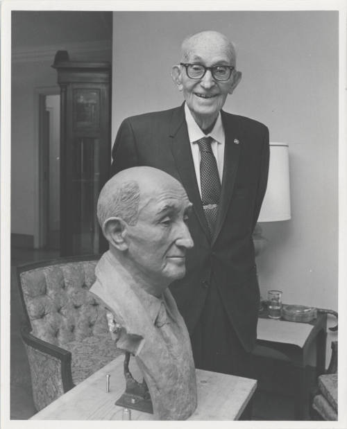 Carl Hayden with a Bust of Himself