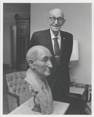 Carl Hayden with a Bust of Himself