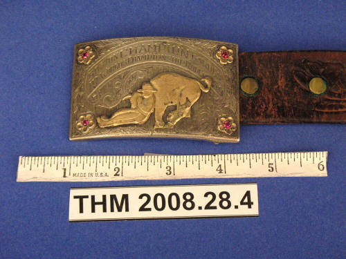 Rodeo Belt with Award Belt-Buckle:  Luther Finley, Boston Garden World Champion Rodeo, 1939