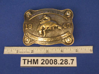 Rodeo Award Belt Buckle:  Larry Finley, World Champion Bareback Rider, 1947
