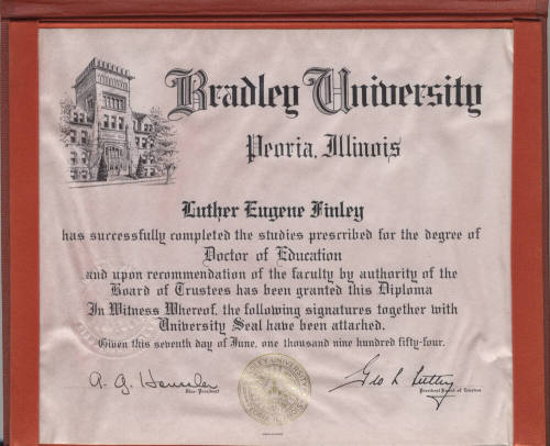 Luther Eugene Finley's Doctor of Education Diploma