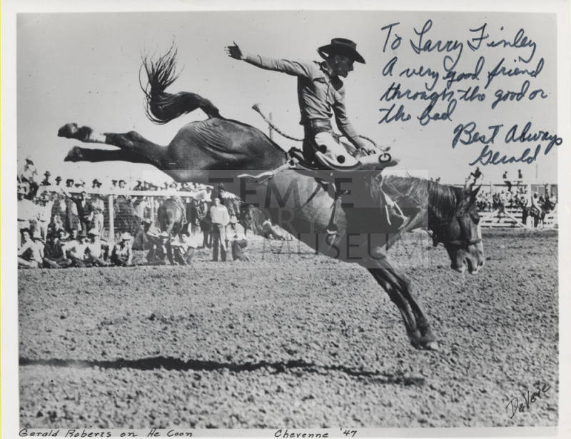 Gerald Roberts on He Coon, Cheyenne '47
