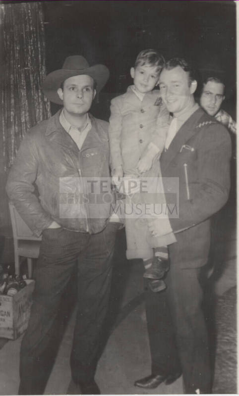 B/W Photo of Luther Finley, Roy Rogers, and a boy