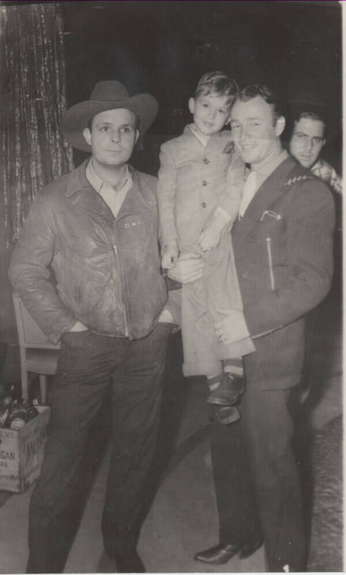 B/W Photo of Luther Finley, Roy Rogers, and a boy