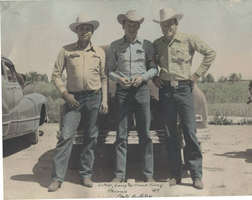 Colorized Photo of Luther, Larry, and Frank Finley, Phoenix 1947