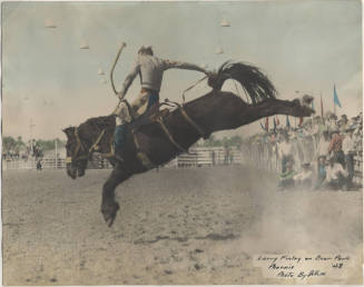 Colorized Photo of Larry Finley on "Bear Park" in Phoenix, 1948