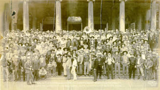 Col. W. T. Johnson and his World's Championship Rodeo Contestants, 1936, New York City