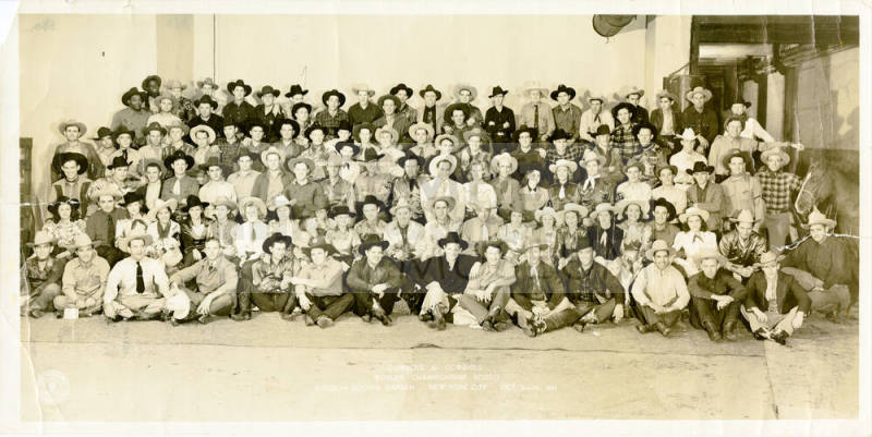 Cowboys and Cowgirls at the World's Championship Rodeo at Madison Square Garden, NY City, 1941