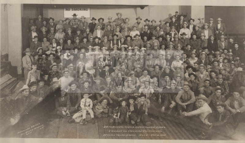 20th Annual World Championship Rodeo Contestants, Oct 3 to Nov 4, 1945, NY City