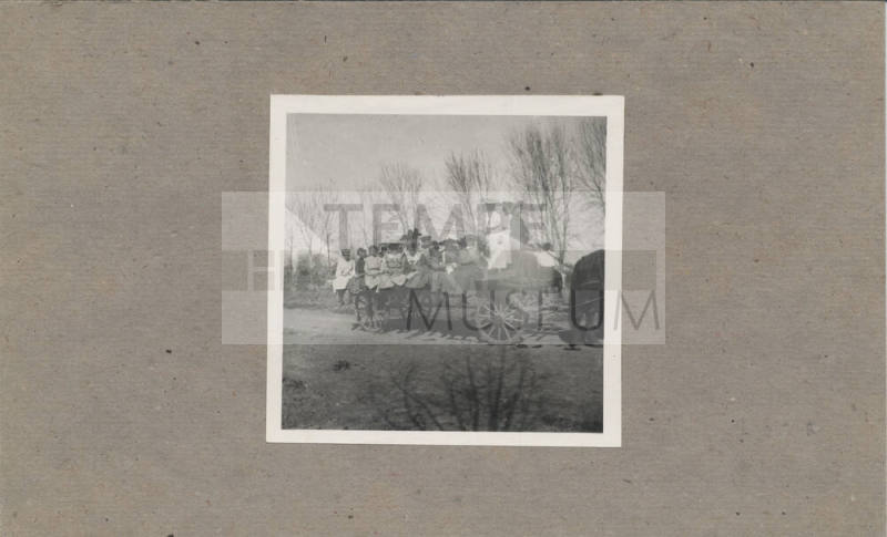 Young Women on Hay Wagon