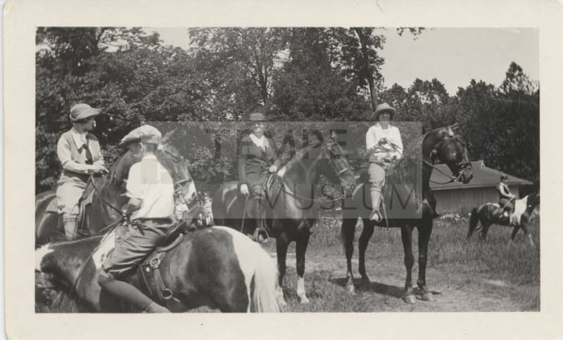 Five People on Horseback