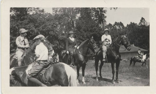 Five People on Horseback