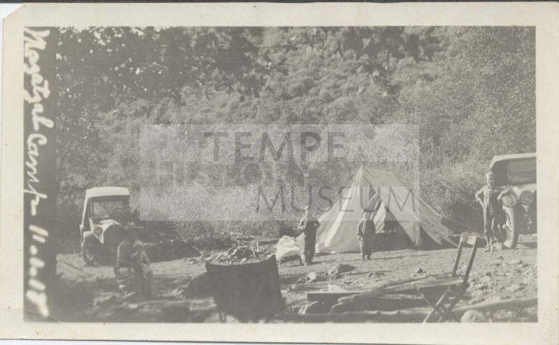 Mazatzal Camp with Tent and Automobiles