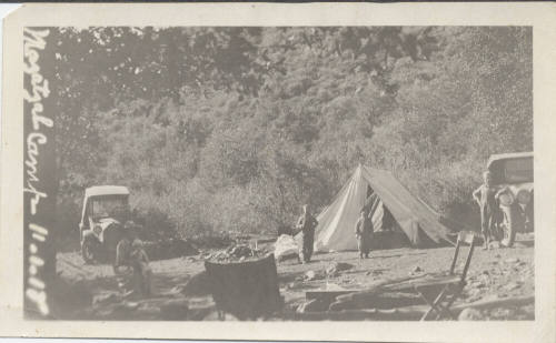 Mazatzal Camp with Tent and Automobiles