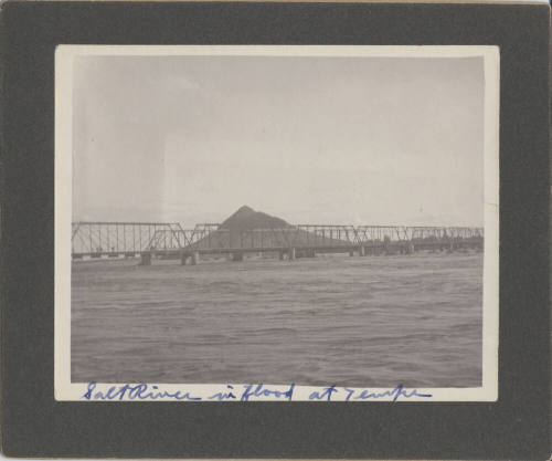 Maricopa to Phoenix Railroad Bridge During Salt River Flood