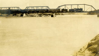 Train on Southern Pacific Railroad Bridge at Yuma