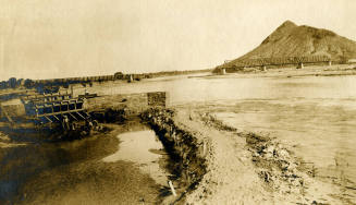 Damaged Phoenix & Eastern Railroad Bridge after 1905 flood