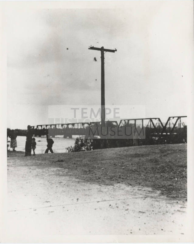 Southern Pacific Railroad Bridge During Flood