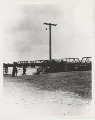 Southern Pacific Railroad Bridge During Flood