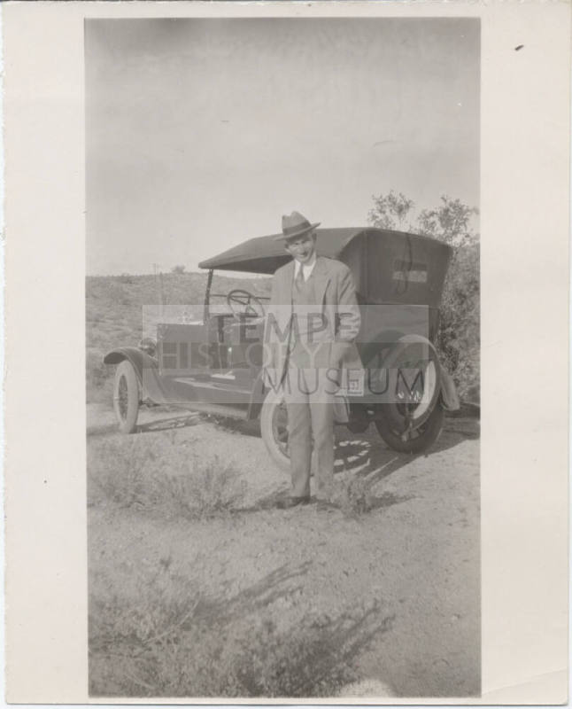 Milton Aepli with Touring Car in Desert