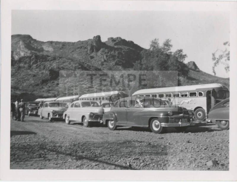 Car and Bus Traffic at Tortilla Flat